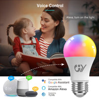 1 x RAW Customer Returns GY Alexa Light Bulb Smart Lamp E27 A60 9W 850lm, Alexa Accessories WLAN Light Bulb Compatible with Google Home 2.4 GHz, RGB Dimmable Warm White-Cold White and Multi-Color Bulb, 6 Pack - RRP €44.17