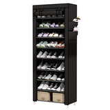 1 x RAW Customer Returns UDEAR Shoe Rack Shoe Cabinet 10 Tier, Holds Up to 27 Pairs of Shoes, Non-Woven Fabric Shoe Rack Black - RRP €31.67