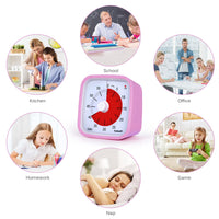 1 x RAW Customer Returns Visual Timer, Yunbaoit Improved 60 Minute Countdown Timer for Children Adults with Low Battery Alarm, Quiet Time Management Tool with Optional Alarm Pink  - RRP €24.47