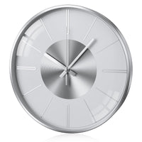 1 x RAW Customer Returns HOSTON 12 inch Wall Clock Silent Non-ticking Modern Wall Decor Aluminum for Living Room Kitchen Office 12 inch, White, Scale  - RRP €22.8