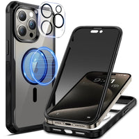 1 x RAW Customer Returns seacosmo privacy case for iPhone 15 Pro Max Compatible with Magsafe , anti-spy cell phone case 360 degree protective case, shockproof case with privacy tempered glass and camera protective film 9H HD -black - RRP €19.99