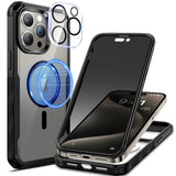 1 x RAW Customer Returns seacosmo privacy case for iPhone 15 Pro Max Compatible with Magsafe , anti-spy cell phone case 360 degree protective case, shockproof case with privacy tempered glass and camera protective film 9H HD -black - RRP €20.99