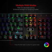 1 x RAW Customer Returns Redragon K556 RGB LED Backlit Wired Mechanical Gaming Keyboard, Aluminum Base, Standard 104 Key, Red Switches - RRP €69.99