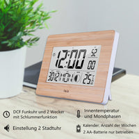 1 x RAW Customer Returns FanJu FJ3530 digital alarm clock radio battery-operated large table clock with extra large display, indoor temperature, moon phase, snooze function, calendar alarm clock for home. - RRP €23.18