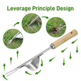 1 x RAW Customer Returns Zocipro stainless steel weeder, hand weeder for the garden, hand weeder, weed fork with wooden handle, manual weeder for digging, weeding, loosening, gift for gardeners - RRP €9.99