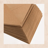 1 x RAW Customer Returns HAKACC 50pcs Brown Envelopes, Kraft Paper Envelopes B6 Envelopes for Christmas Valentine s Day Gift Cards - RRP €9.06