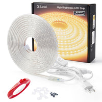 1 x RAW Customer Returns Q.Laomi LED Strip 4 Meters with Switch and Plug, 4M LED Strip LED Tapes LED Strip Waterproof IP65 Light Strip 230V, Warm White - RRP €28.99