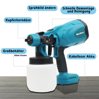 3 x RAW Customer Returns MaxEarn battery-powered paint spray system, electric paint spray gun for Makita 18V batteries, paint spray gun with 4 nozzles and 3 spray patterns, paint spray gun for painting walls and garden fences   - RRP €179.97