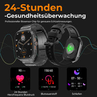 1 x RAW Customer Returns TIFOZEN Smartwatch Men with Phone Function, 2.01 HD Touchscreen IP68 Waterproof Sports Watch, Military Smartwatch, Heart Rate SpO2 Sleep Monitor, 100 Sports Modes Fitness Tracker for iOS Android - RRP €59.99