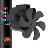 1 x RAW Customer Returns YSKMLOLP Magnetic Fireplace Fan, Magnetic Stove Fan without Electricity 6 Blades, Fan for Fireplace Stove for Wood Firewood Fire Pit Stove Pipe, 6-Blade Fireplace Fan for Chimney Pipe - RRP €40.33