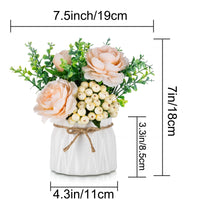 1 x RAW Customer Returns BLOSMON artificial flowers in pot decoration 2 pieces mini pink artificial roses artificial flowers with vase for table decoration living room home decoration fake flower plants bedroom wedding party office decor - RRP €25.19