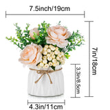 1 x RAW Customer Returns BLOSMON artificial flowers in pot decoration 2 pieces mini pink artificial roses artificial flowers with vase for table decoration living room home decoration fake flower plants bedroom wedding party office decor - RRP €25.19