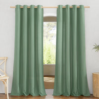 1 x RAW Customer Returns PONY DANCE linen curtains with eyelets living room curtains semi-transparent eyelet curtain set of 2 H 245 x W 140 cm curtain linen country house curtain semi-transparent linen curtains for living room, olive green - RRP €36.25