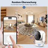 1 x RAW Customer Returns AMOROM WiFi Indoor Surveillance Camera 360 , 1080p Camera Surveillance with Night Vision, 2-Way Audio, Motion Detection, Voice Control, Works with Alexa, 2.4G WiFi - RRP €29.99