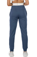 1 x RAW Customer Returns icyzone women s jogging pants, sweatpants, cotton, long sports pants, high waist, casual pants with pockets M, Dusty Blue  - RRP €26.21