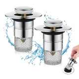 1 x RAW Customer Returns YUEYEQU 2 pieces sink plug for 34-40 mm drain, sink drain plug with hair strainer, universal pop up drain strainer shower quick draining, drain plug for countertop washbasin - RRP €12.77