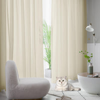 1 x RAW Customer Returns CUCRAF Solid Sheer Linen Look Voile Curtain Window Curtain Sets, Polyester Eyelet Curtain, Modern Window Treatments, Linen Color, H225 x W140cm Set of 2 - RRP €22.18