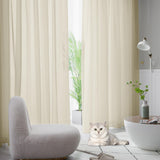 1 x RAW Customer Returns CUCRAF Solid Sheer Linen Look Voile Curtain Window Curtain Sets, Polyester Eyelet Curtain, Modern Window Treatments, Linen Color, H225 x W140cm Set of 2 - RRP €22.18