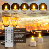 3 x RAW Customer Returns SoulBay Rechargeable Tea Lights, Pack of 12 Rechargeable Candles Flickering with Remote Control and Timer, LED Candles with 2 USB Cables for Table Party Room Halloween Christmas Decoration - RRP €104.97