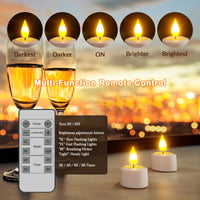 1 x RAW Customer Returns SoulBay Rechargeable Tea Lights, 12 Pack Rechargeable Flickering Candles with Remote Control and Timer, LED Candles with 2 Pack USB Cable for Table Party Room Halloween Christmas Decoration - RRP €34.99