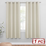 1 x RAW Customer Returns PONY DANCE 1 Piece L 140 x H 180 cm Blackout Curtain for Living Room - Bedroom Curtains Curtains with Rings Elegant Living Room Curtains Thermal Curtain for Children, Light Beige - RRP €22.91