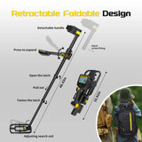 1 x RAW Customer Returns LOLARAN Metal Detector Professional for Adults Children, Gold Detector Rechargeable Lithium Battery Metal Detector Pinpointer Wireless Retractable Foldable Metal Detector Waterproof - RRP €139.99