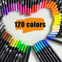 1 x RAW Customer Returns Gelanty Dual Brush Pens Set, Felt Tip Pens 120 Colors Brush Pens Set Thick and Thin Double Fiber Pens Fineliner Brush Pens for Bullet Journal Calligraphy Handlettering Manga Sketching Coloring Books - RRP €31.86