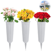 1 x Brand New HIMBIU 3 Pieces Cemetery Grave Cone Vase, Grave Flower Pots, For Grave Vase Flowers Memorial Decorations Vases For Grave Decoration Cemetery Decoration Garden Flower Arrangement - RRP €16.13