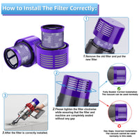 1 x RAW Customer Returns Leadaybetter V10 Filter for Dyson 2 Pack Replacement Filter for Dyson V10 SV12 Cyclone Animal Absolute Cordless Vacuum Cleaner Spare Part, Motorhead Hepa Filter with Cleaning Brush Replace DY-969082-01 - RRP €16.99