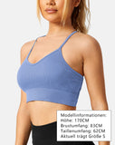 1 x RAW Customer Returns ZAAYO Women s Gym Bra Padded Crossback Fitness Sports Bra Removable Chest Pad Yoga Tops Knitted Seamless Sportswear Light Blue Medium - RRP €23.18