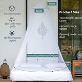 4 x Brand New Bed Mosquito Net, Hillylolly Round Mosquito Net, Mosquito Net for Double Bed, Mosquito Nets for Bed, Mosquito Net, Quick and Easy Installation, Hem Circumference 900 cm - RRP €46.56