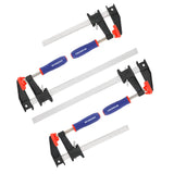 1 x RAW Customer Returns WORKPRO screw clamp set of 4 clamps, with clamping width 150mm 300mm, clamping force 272kg, projection 80mm, steel and nylon for woodworking precise fixing of wooden workpieces - RRP €35.99