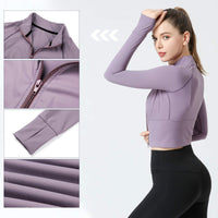 1 x Brand New FEOYA Women s Running Jacket Long Sleeve Hooded Jacket Sports Jacket Running Sweat Jacket for Yoga Fitness Top Sport Workout Running Shirt Training Jacket Top L Purple - RRP €36.79