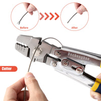 1 x RAW Customer Returns Dechengbao Wire Rope Crimping Tool, Cable Crimps up to 2.2mm, Stainless Steel Wire Rope Crimping Tool, Wire Crimping Plier, for Oval Aluminum Sleeves, Crimp Sleeves, Crimp Loop Sleeve - RRP €28.99