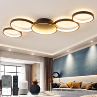 1 x RAW Customer Returns BAYHT Smart LED Ceiling Lamp Compatible with Alexa App Google Home 50W 9500LM Round Black Ceiling Lamp LED Dimmable with Remote Control, 3000K-6500K Alexa Ceiling Light for Bedroom Living Room 100CM - RRP €161.34