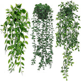 1 x RAW Customer Returns KIRIFLY Artificial Plants 3 Pot Hanging Plants Indoor, Eucalyptus Green Decoration for Home Bathroom Farmhouse Room Shelf - RRP €18.49