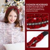 1 x Brand New 1PCS curled wide edge headband with diamond, satin hair ties, fashionable comfortable hair bands, headband, sweet hair accessories for women and girls red  - RRP €18.0