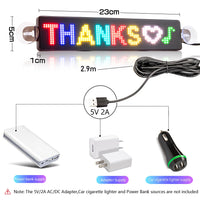 1 x RAW Customer Returns Leadleds Scrolling USB 5V LED Board, Bluetooth App Control, Programmable, RGB Display, Message Board for Car Window, Taxi, Shop Front 23cm 5cm  - RRP €52.9