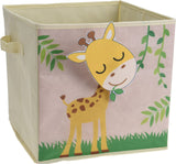 1 x Brand New MIJOMA children s storage box, toy box for the children s room 30x30x30 cm , foldable, with motif beige - giraffe  - RRP €12.89