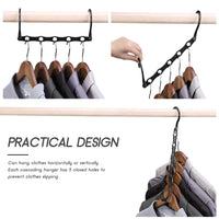 2 x RAW Customer Returns HOUSE DAY Black Magic Hangers Closet Space Saving Closet Hanger Organizer Black, 10pcs  - RRP €21.2