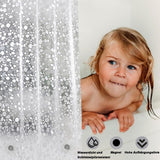 1 x RAW Customer Returns MAGOSIS shower curtain with 3D pebble pattern, waterproof and anti-mold, 180 x 200 cm - easy to install and clean, including 12 rings - RRP €14.11