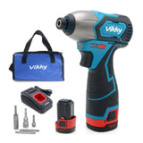 1 x RAW Customer Returns Vikky 16V 1 4 Hex Impact Wrench 2.0Ah Cordless Screwdriver with Adjustable Torque and Brushless Motor for Strong Performance. Suitable for Home and DIY. - RRP €68.57