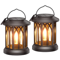 1 x RAW Customer Returns GEARLITE Solar Lights for Outdoor Garden Hanging, 2 Pieces Solar Lanterns for Outdoors with Warm White Tungsten Lights, IP65 Waterproof Solar Lights with Clip for Outdoor Balcony Gifts Patios - RRP €30.24