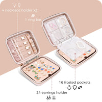 1 x RAW Customer Returns ProCase Jewelry Box Travel EVA Jewelry Storage Jewelry Bag Book with Transparent Pocket and Zippers, Jewelry Organizer Women for Earrings Necklaces Bracelets Organizer - M - Pink - RRP €19.99