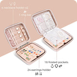 1 x RAW Customer Returns ProCase jewelry box travel EVA jewelry storage jewelry bag book with transparent pocket and zippers, jewelry organizer women for earrings necklaces bracelets organizer - M - pink - RRP €20.16