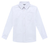 1 x Brand New Bienzoe Boys Long Sleeve Oxford Shirt 2Pcs Pack White 8 - RRP €37.04