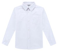 1 x Brand New BIENZOE Boys School Uniform Long Oxford Shirt 2Pcs Set White 8 - RRP €37.04