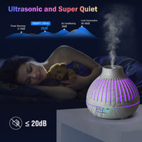 1 x RAW Customer Returns URAMAZ diffuser, 400 ml fragrance oil diffuser essential oils, fragrance oil diffusers remote control, room humidifier aromatherapy diffuser cold mist humidifier 4 timer 15 color light home light brown - RRP €21.92