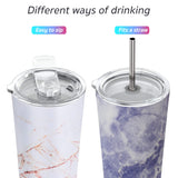 1 x RAW Customer Returns Stainless Steel Vacuum Insulated Mug - THILY 780ml Triple Insulated Travel Mug with Splashproof Lid for Iced Coffee and Hot Drinks, 2 Pack, Golden Marble Blue Marble - RRP €39.98