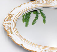 1 x RAW Customer Returns YCHMIR Decorative Mirror, Vintage Mirror, Hanging Mirror, Oval, 37.6 x 33.3 cm, White - RRP €15.12